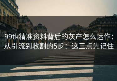 99tk精准资料背后的灰产怎么运作：从引流到收割的5步：这三点先记住