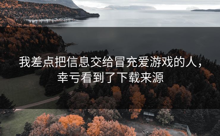 我差点把信息交给冒充爱游戏的人，幸亏看到了下载来源