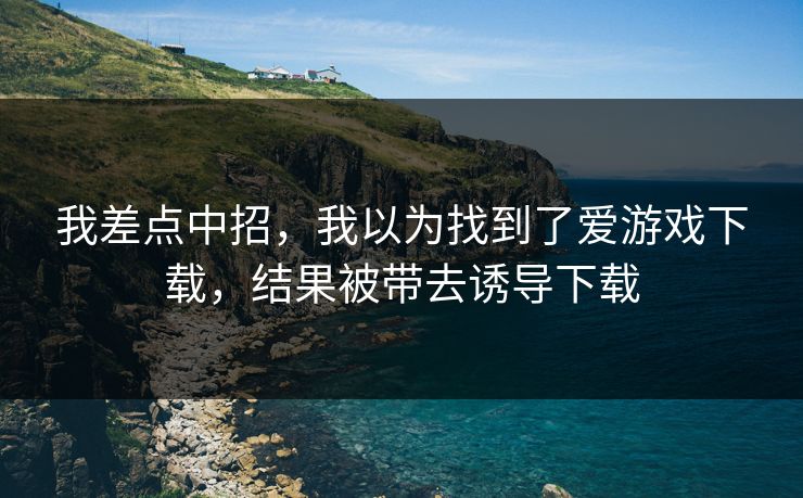 我差点中招，我以为找到了爱游戏下载，结果被带去诱导下载